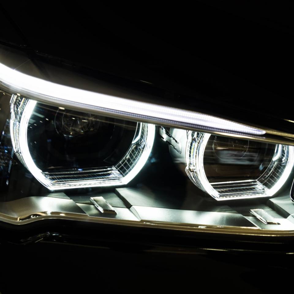 audi headlight in the dark