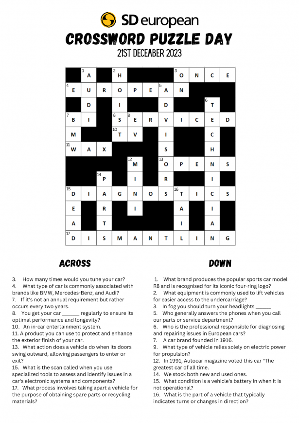 SD european Crossword